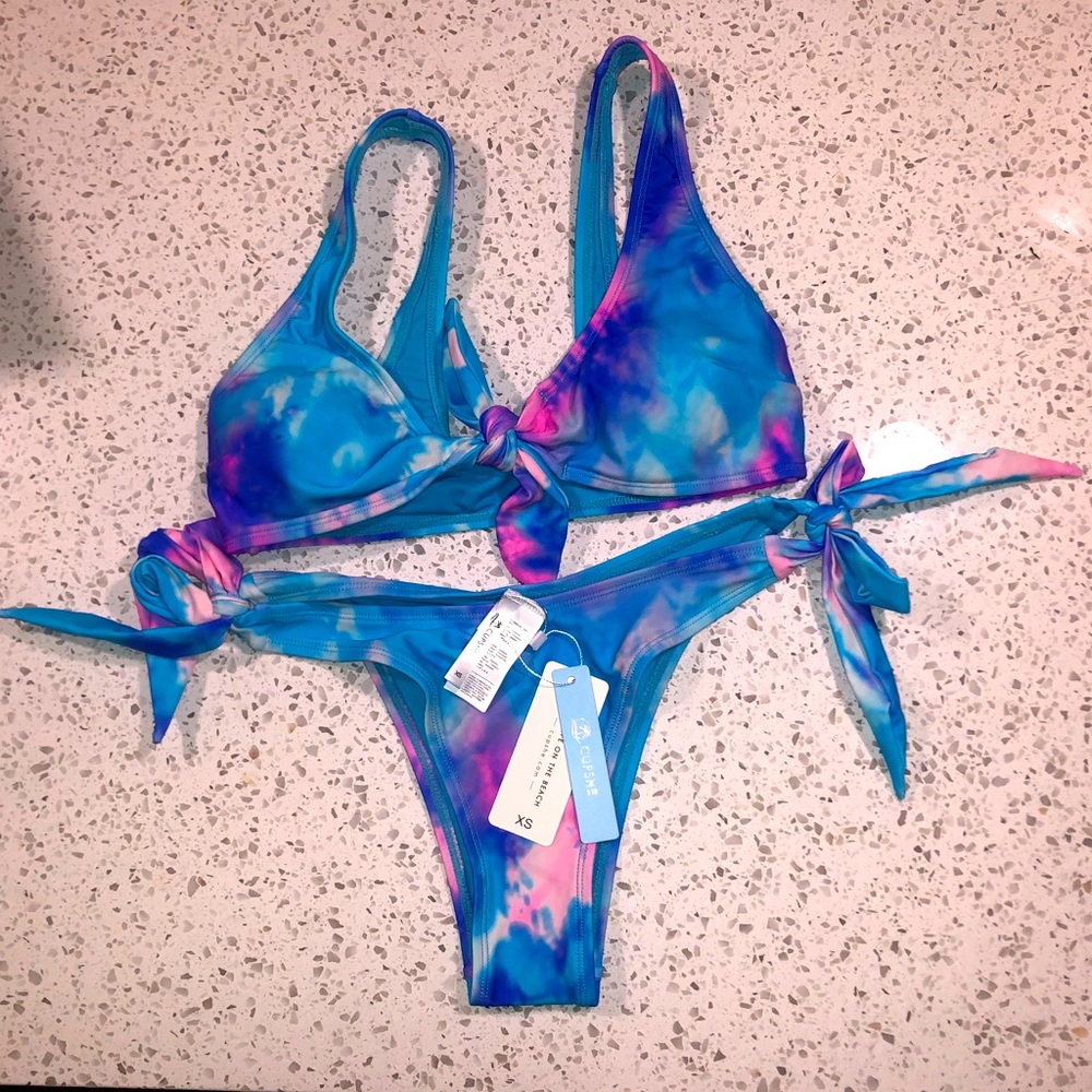 Cupshe Carmen Tie-Dye Self Tie Bikini - Picture 2 of 7